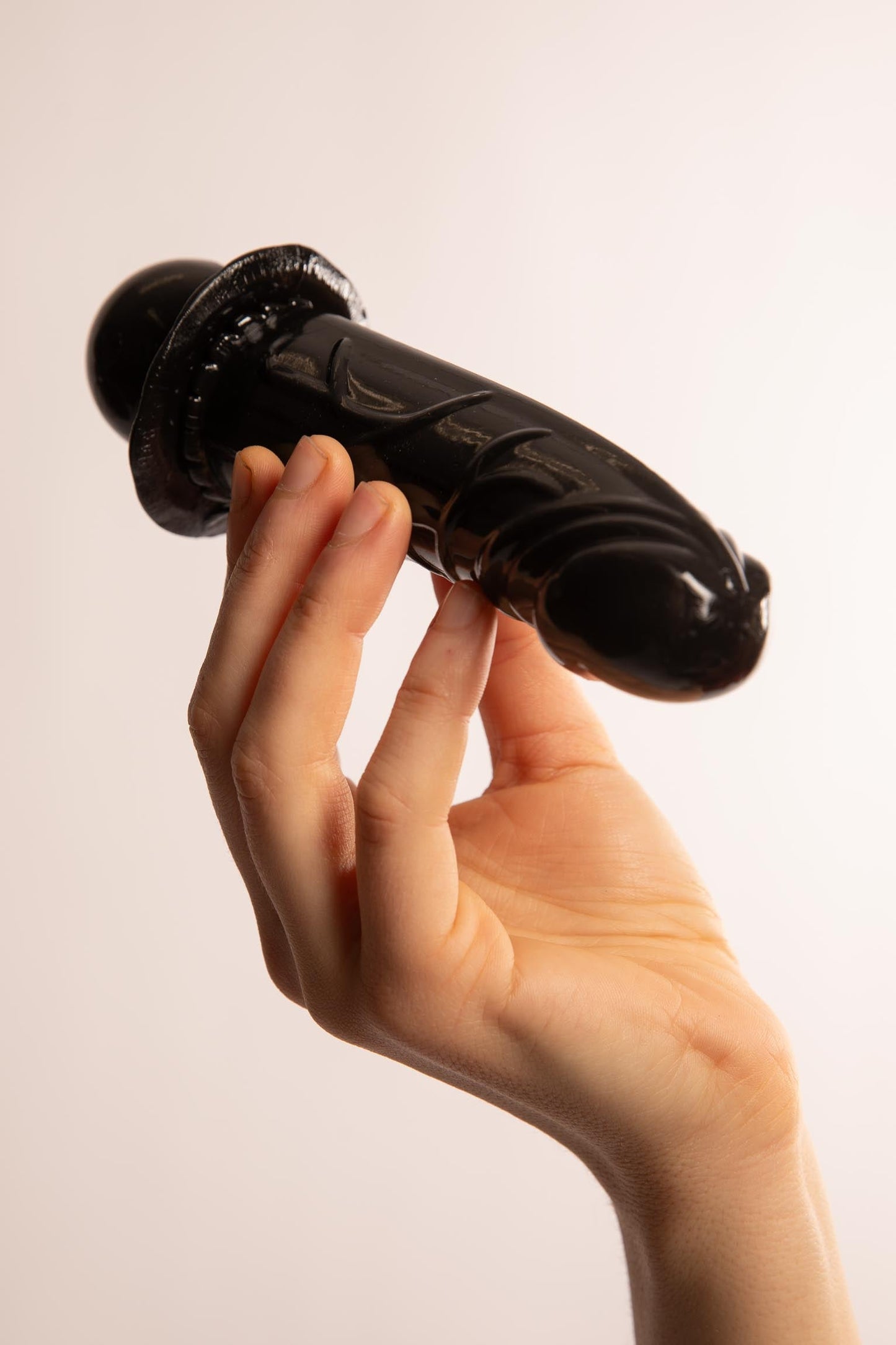 GAG WITH BLACK DILDO