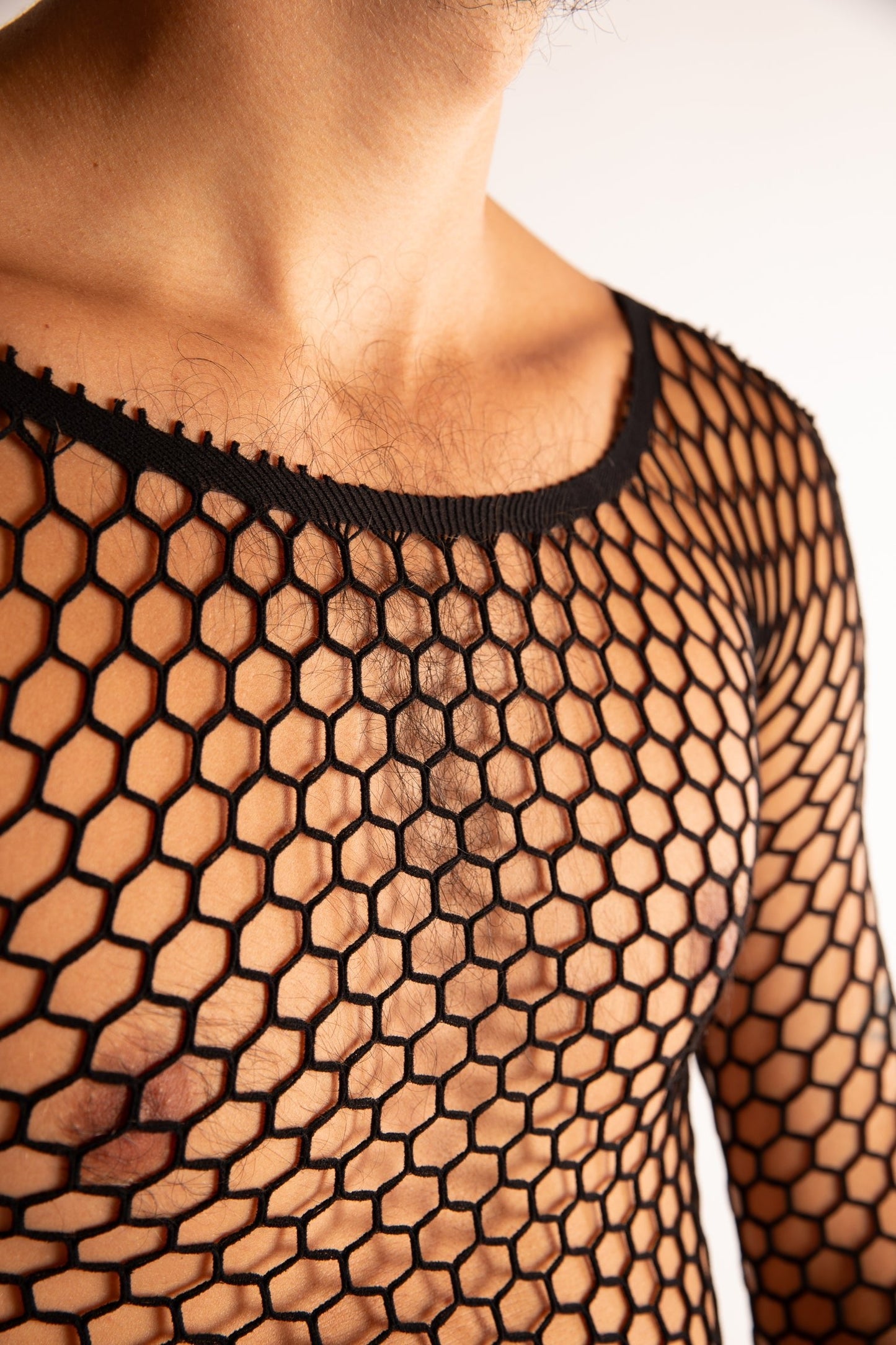 LONG SLEEVE MESH TOP