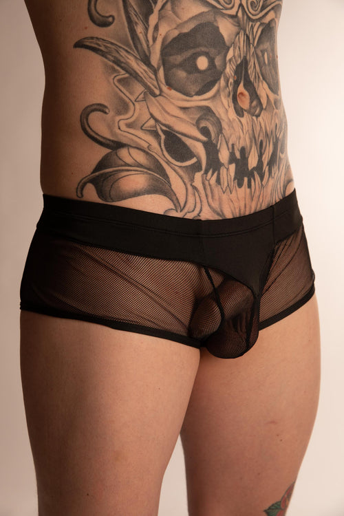 SEMI-TRANSPARENT MESH BOXER