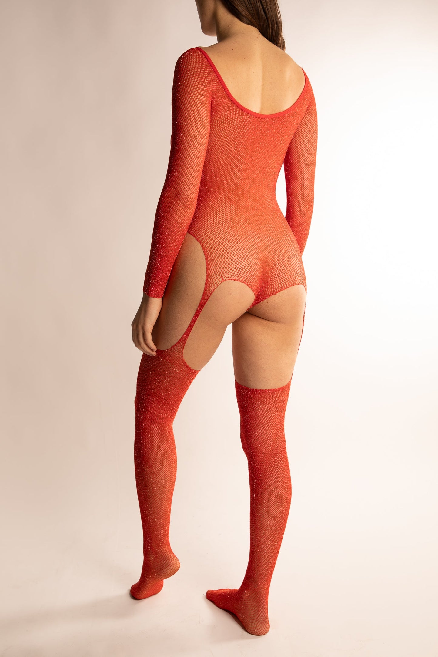 SHINY MESH SUIT