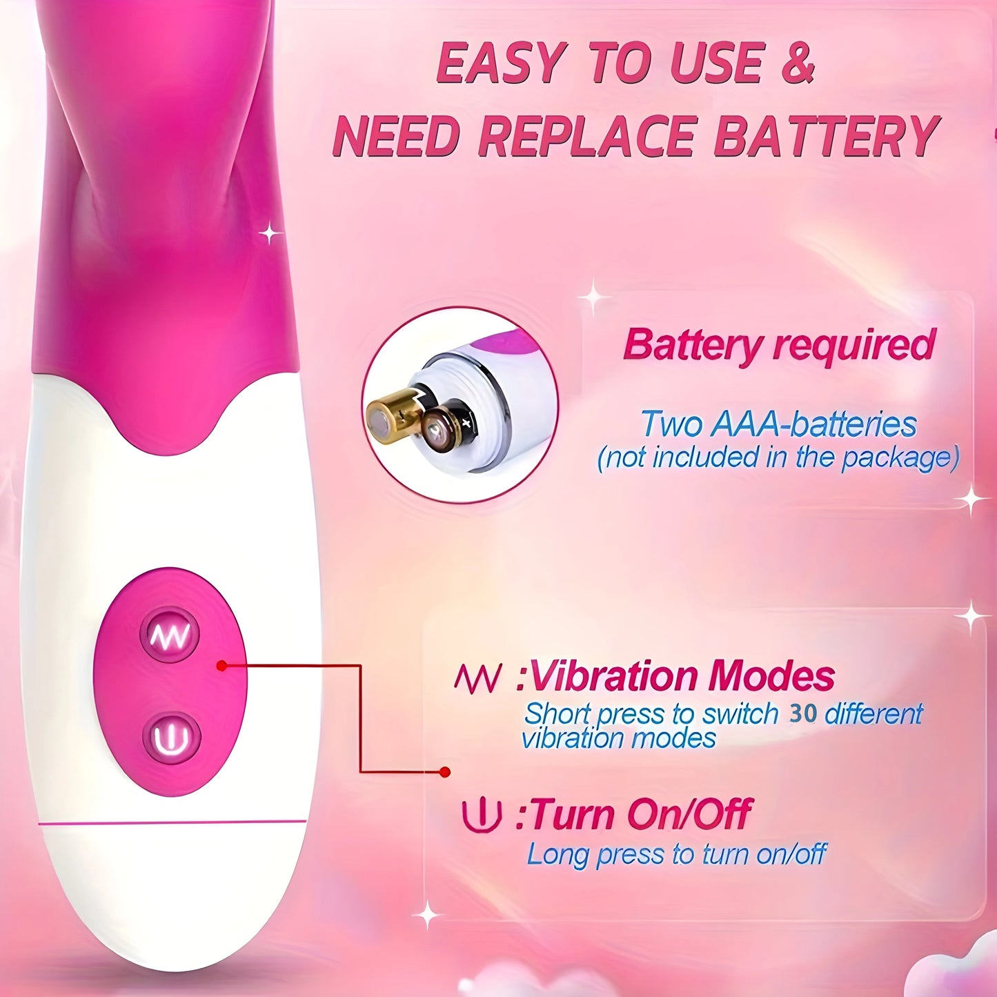 30 Speed G-spot Vibrator, Vaginal/Clitoral Massager, Sex Toys, Female Sex Toys, Adult Toys, Sexy Toys (Batteries not included)