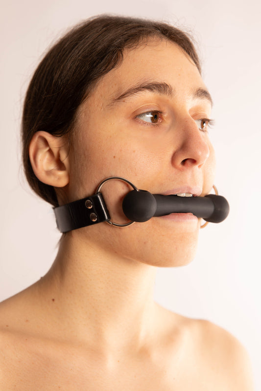 BLACK SILICONE GAG BITE